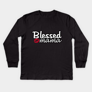 Blessed Mama Mama's Blessing Mommy and Me Shirts Mom and Daughter Matching Outfits Mama and Baby Girl Shirts Kids Long Sleeve T-Shirt